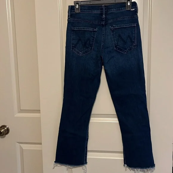 Mother The Insider Crop Step Fray Jeans in Sake To Me Stretch, Sz: 29